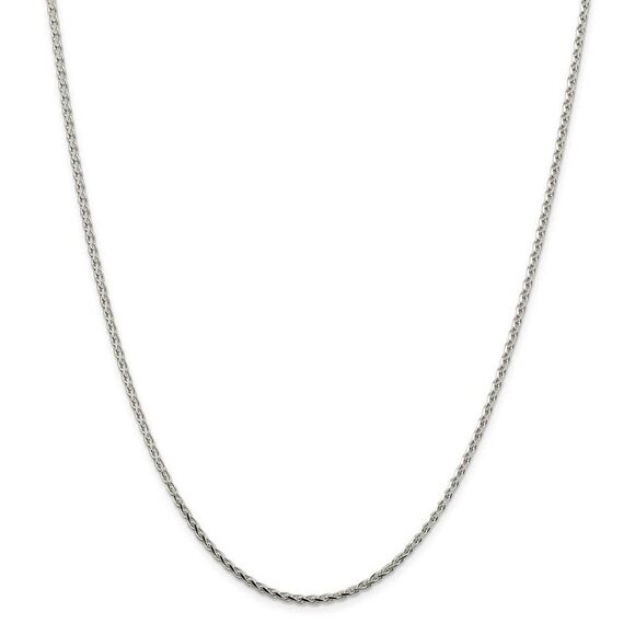 2.1mm Sterling Silver D/C Solid Round Spiga Chain Necklace, 18 Inch - Picture 3 of 8